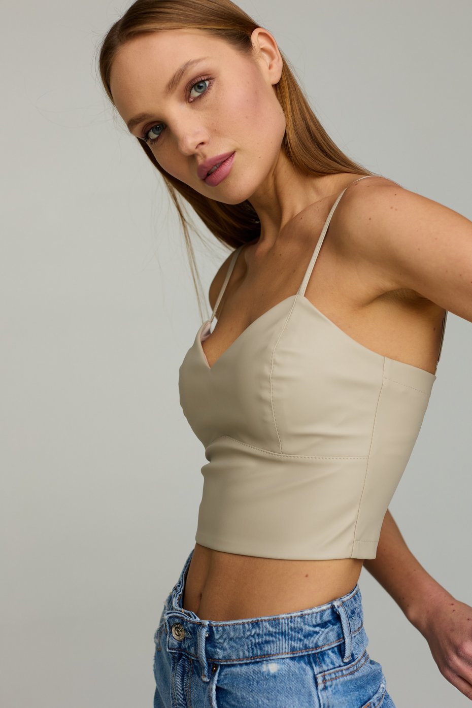 Топ бюстье Fit кожа