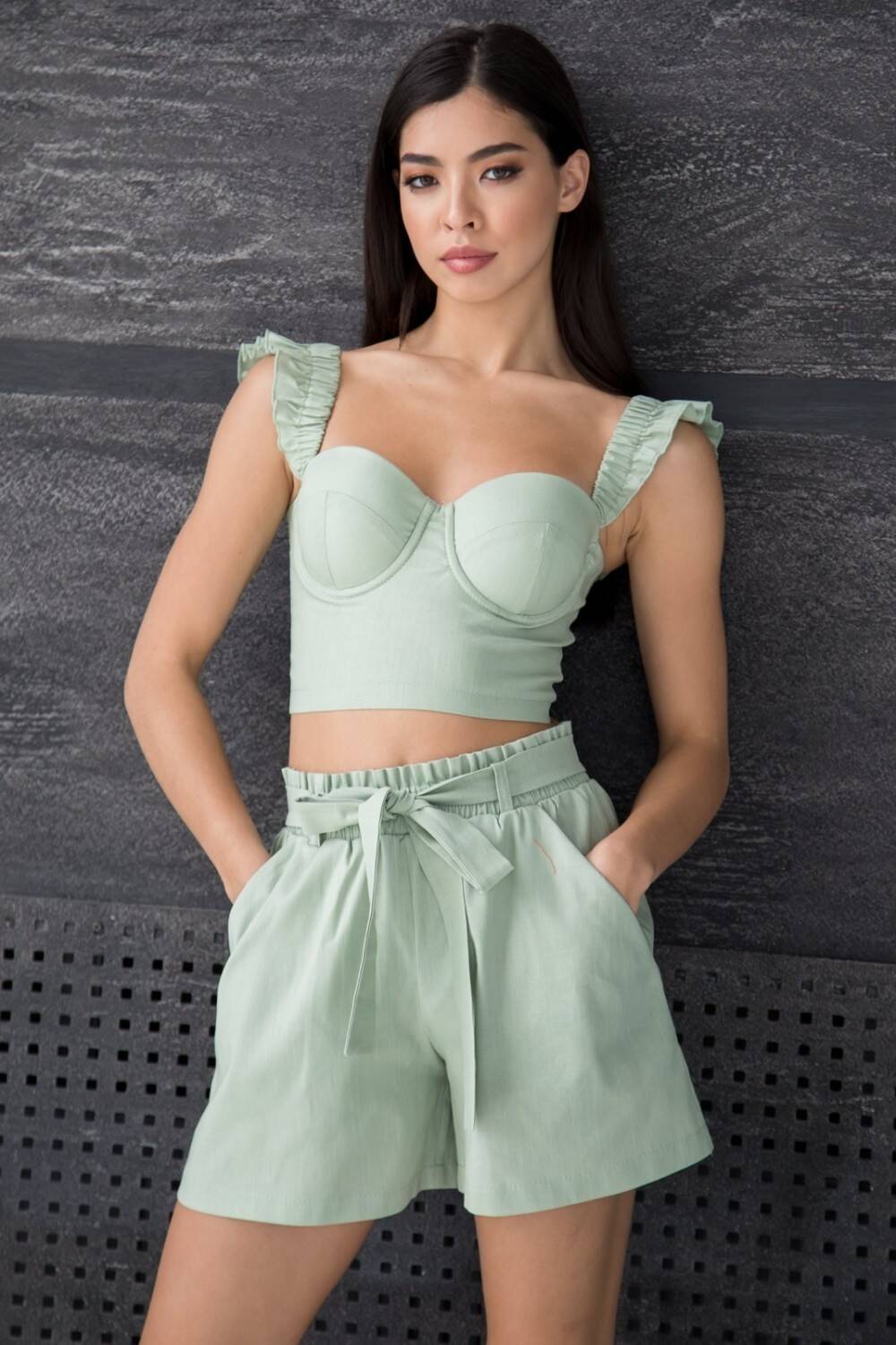 Bustier top Wings linen