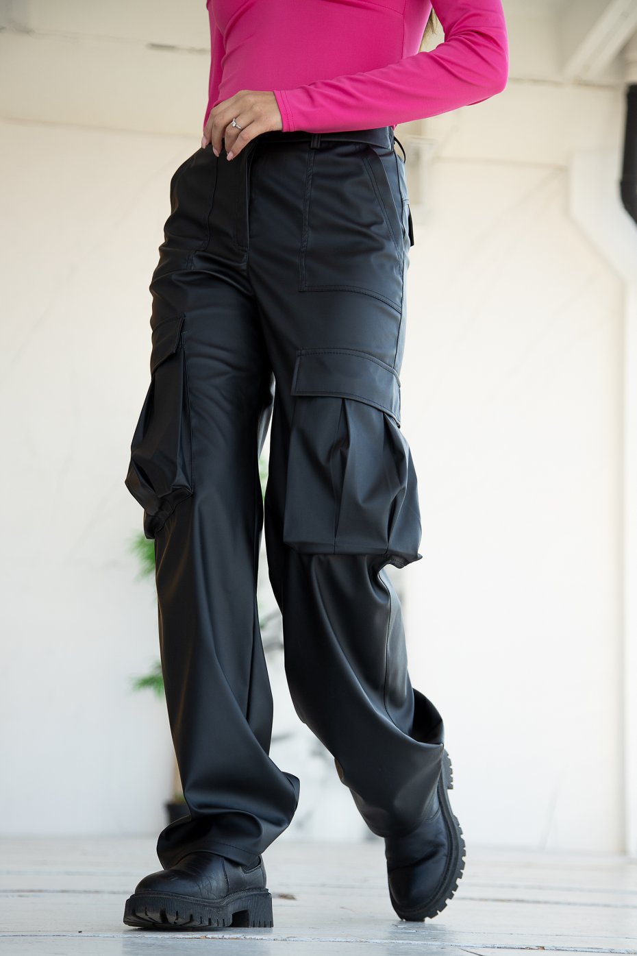 Брюки карго Trend экокожа